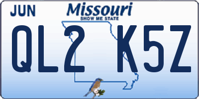 MO license plate QL2K5Z