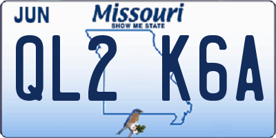 MO license plate QL2K6A