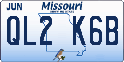 MO license plate QL2K6B
