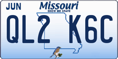 MO license plate QL2K6C