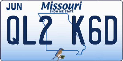 MO license plate QL2K6D