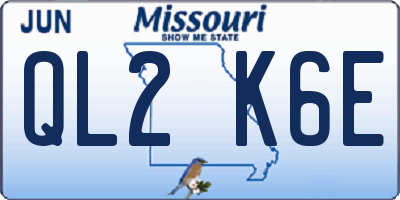 MO license plate QL2K6E