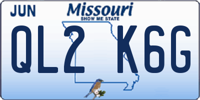 MO license plate QL2K6G