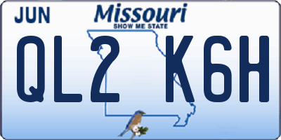 MO license plate QL2K6H