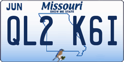 MO license plate QL2K6I