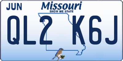 MO license plate QL2K6J