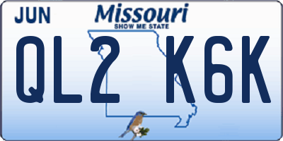 MO license plate QL2K6K