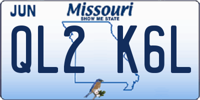 MO license plate QL2K6L