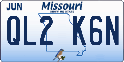 MO license plate QL2K6N