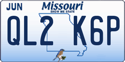 MO license plate QL2K6P