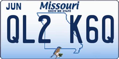 MO license plate QL2K6Q