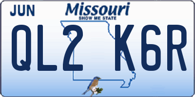 MO license plate QL2K6R