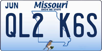 MO license plate QL2K6S