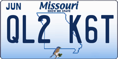 MO license plate QL2K6T