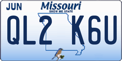 MO license plate QL2K6U