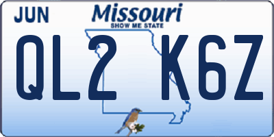 MO license plate QL2K6Z
