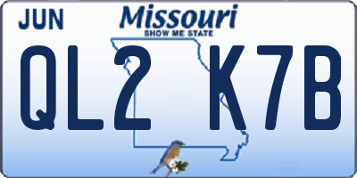 MO license plate QL2K7B