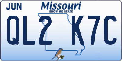 MO license plate QL2K7C