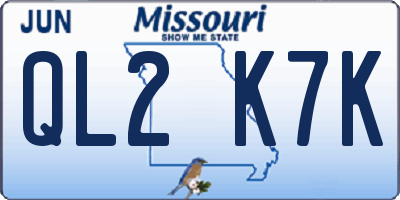 MO license plate QL2K7K