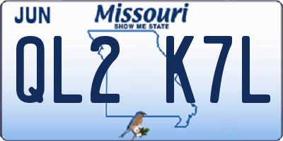 MO license plate QL2K7L