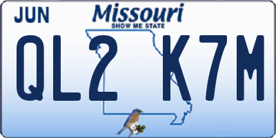 MO license plate QL2K7M