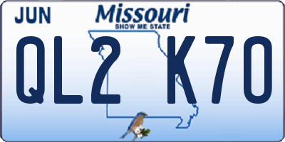 MO license plate QL2K7O