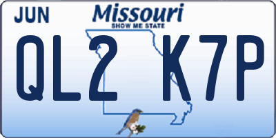 MO license plate QL2K7P