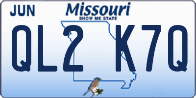 MO license plate QL2K7Q