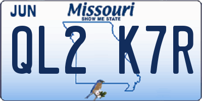 MO license plate QL2K7R