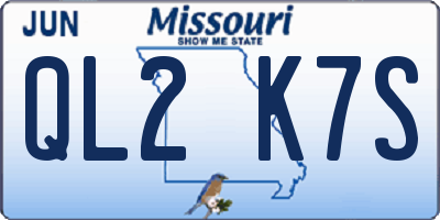 MO license plate QL2K7S
