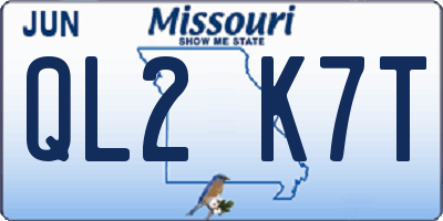 MO license plate QL2K7T