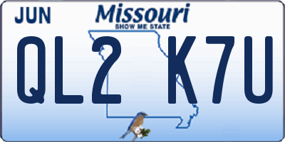 MO license plate QL2K7U