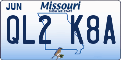 MO license plate QL2K8A