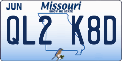 MO license plate QL2K8D