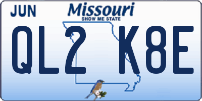 MO license plate QL2K8E