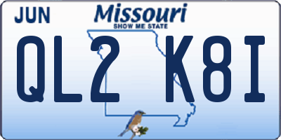 MO license plate QL2K8I
