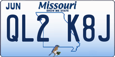 MO license plate QL2K8J