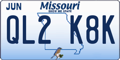 MO license plate QL2K8K