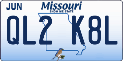 MO license plate QL2K8L