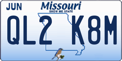 MO license plate QL2K8M