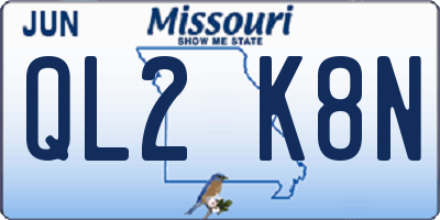 MO license plate QL2K8N