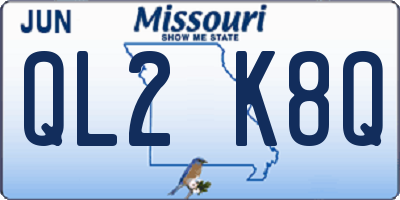 MO license plate QL2K8Q