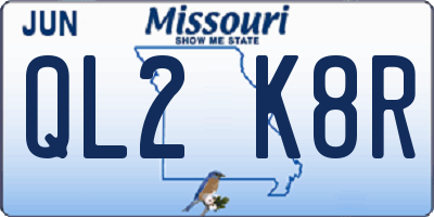 MO license plate QL2K8R