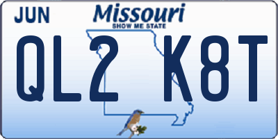 MO license plate QL2K8T