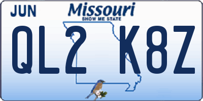 MO license plate QL2K8Z