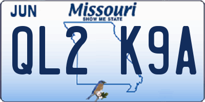 MO license plate QL2K9A