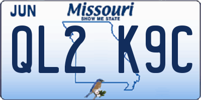 MO license plate QL2K9C