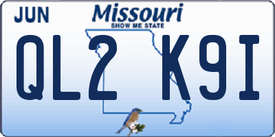 MO license plate QL2K9I