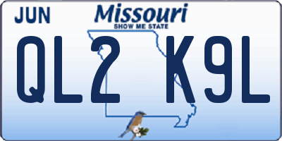 MO license plate QL2K9L