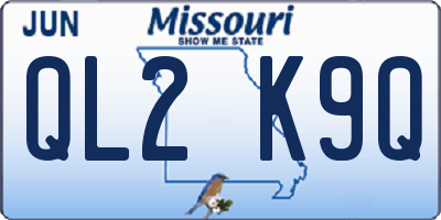 MO license plate QL2K9Q